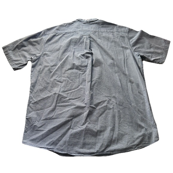 Eddie Bauer Seersucker Men's XL Tall Blue Check Short Sleeve Button Up Shirt EUC - Picture 3 of 6